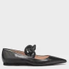 Ballerina da donna in pelle nera N21