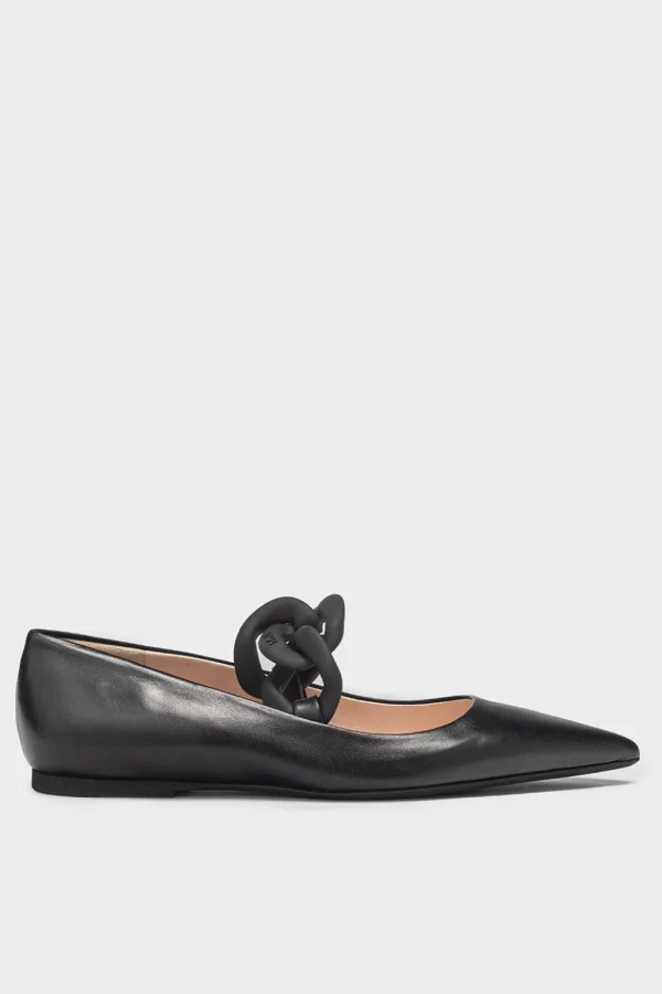 Ballerina da donna in pelle nera N21