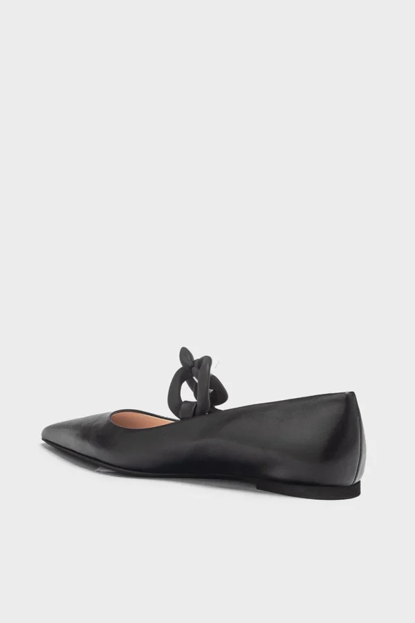 Ballerina da donna in pelle nera N21