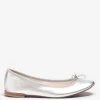 Ballerina Repetto in pelle laminata argento V086