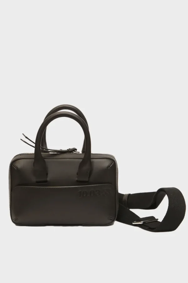 Borsa a mano 10.03.53 in pelle nero mini brief case