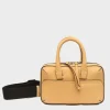 Borsa a mano mini brief case in pelle beige mini brief case