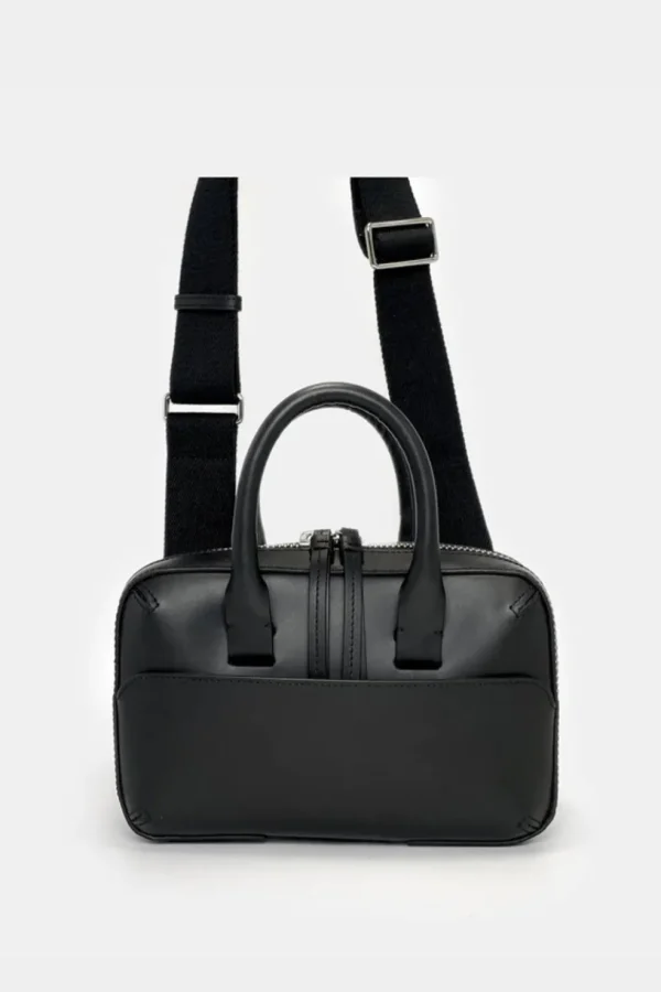 Borsa a mano mini brief case in pelle nero mini brief case