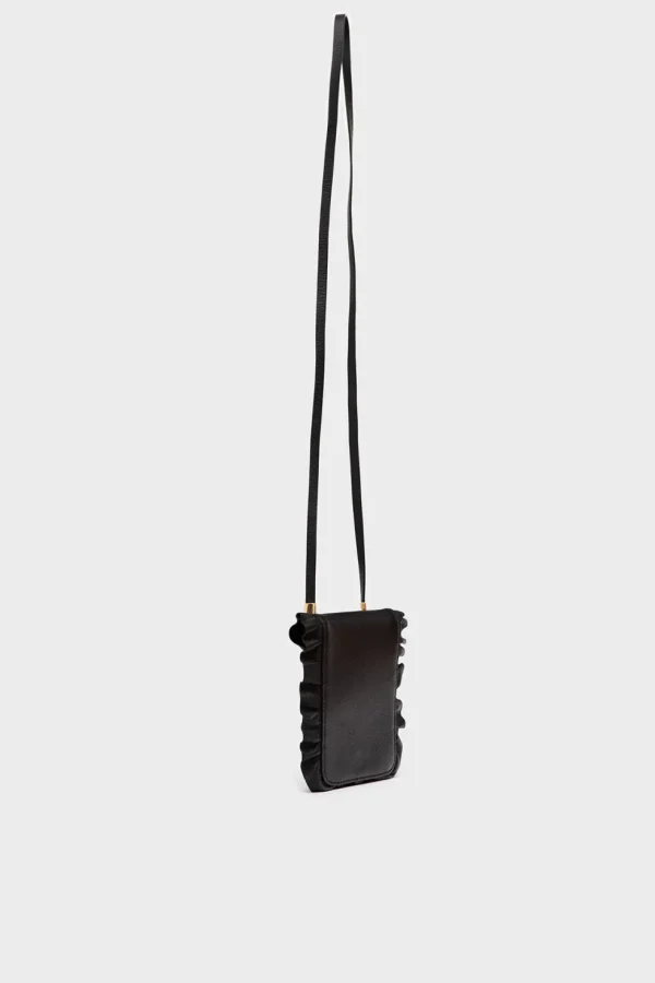 Borsa a mano pochette da donna in pelle nera m-a0026