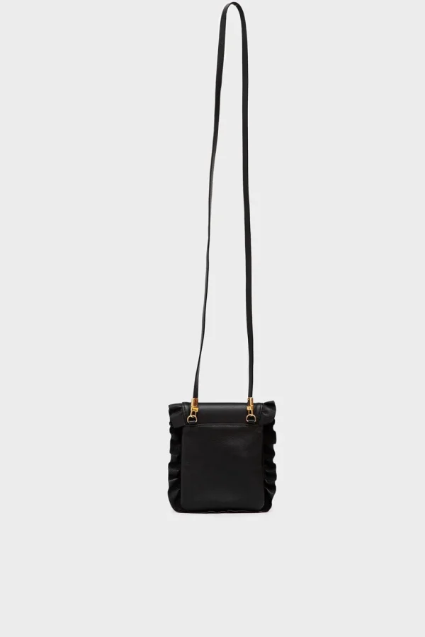 Borsa a mano pochette da donna in pelle nera m-a0026