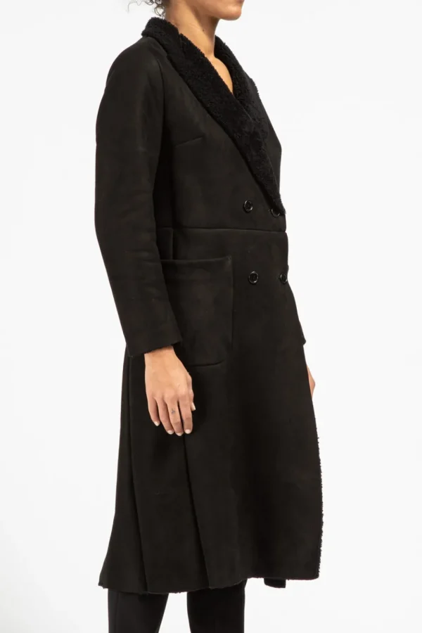 Cappotto Santoro in pelle nero 41001
