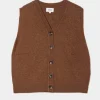 Cardigan Diega smanicato camel pagio 9876