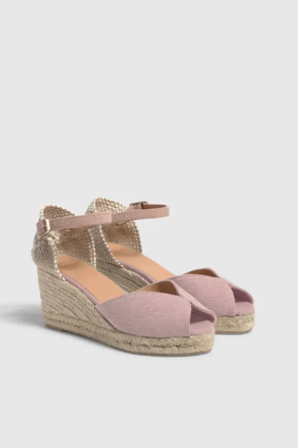 Espadrilles Castaner di tela in cotone rosa BIANCA