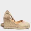 Espadrilles Castaner in tela di cotone oro chiaro CARINA