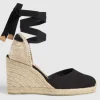 Espadrilles Castaner in tela di cotone nero CARINA