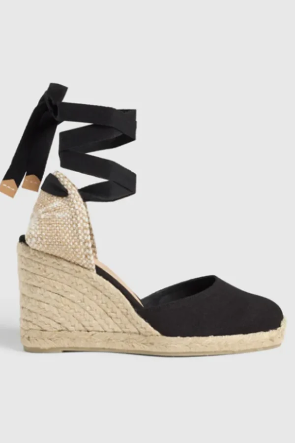 Espadrilles Castaner in tela di cotone nero CARINA