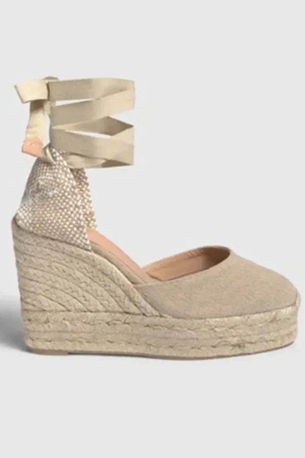 Espadrilles Castaner in tela di cotone beige CHIARA