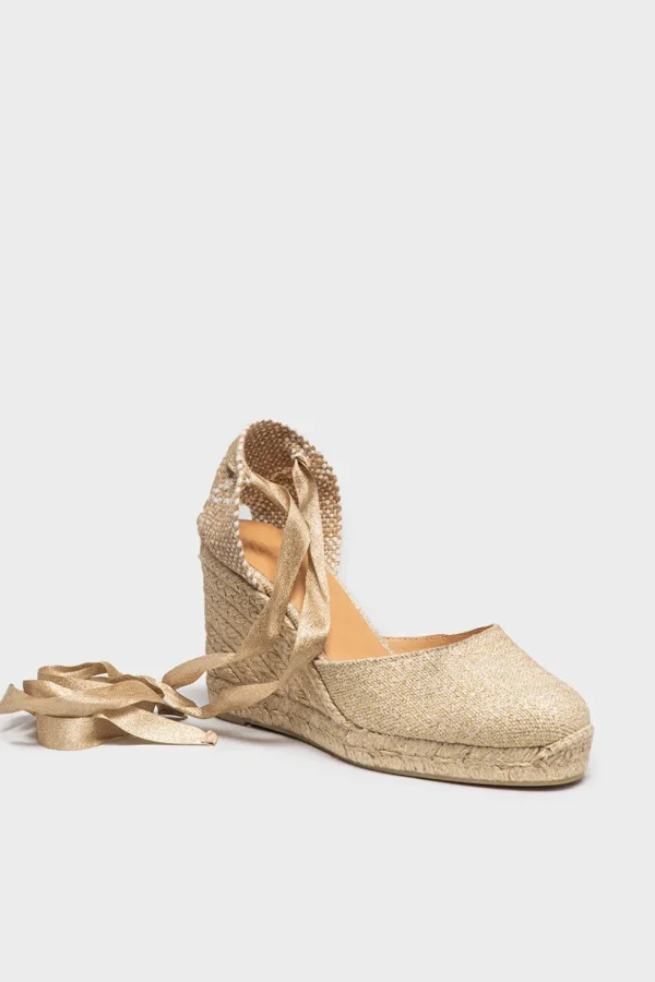 Espadrilles Castaner in tela di cotone oro chiaro CARINA