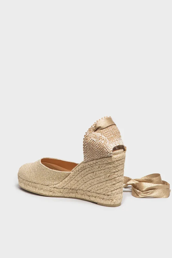 Espadrilles Castaner in tela di cotone oro chiaro CARINA