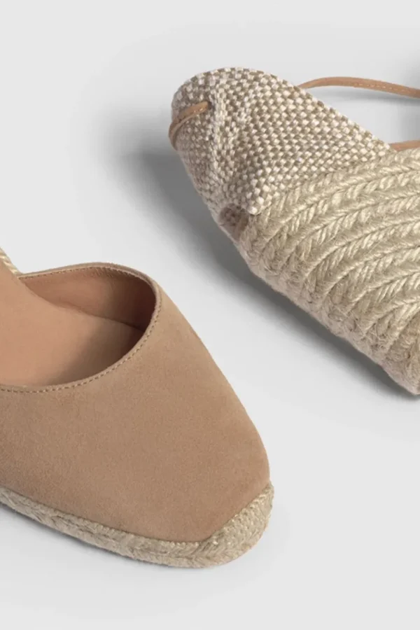 Espadrilles in tela di cotone marrone tostato CARINA