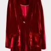 Giacca Siyu in velluto rosso lisos velvet 1202