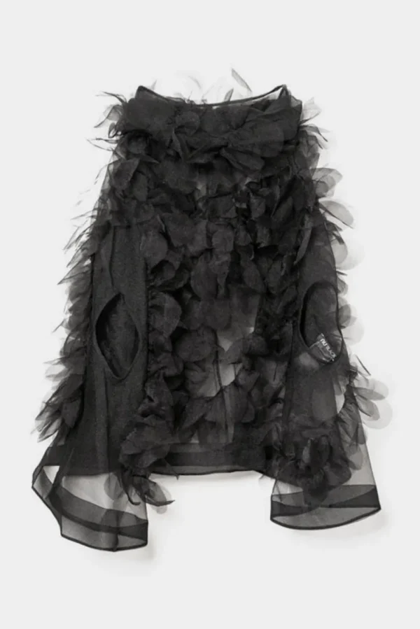 Giacca/Cappa Nu Black in organza nera k24 11014