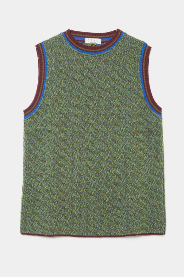 Gilet in maglia Siyu verde k basquiat 1229