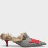 Mules Gia Couture tessuto pied de poule Praga