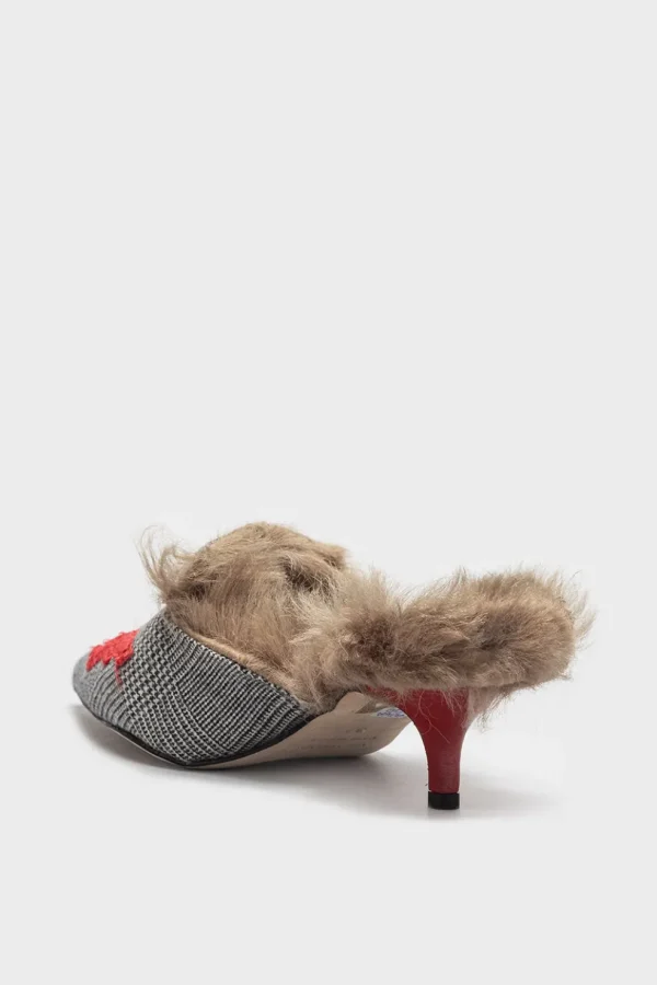 Mules Gia Couture tessuto pied de poule Praga