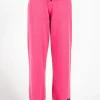 Pantalone da donna in lana e cashmere magenta wn08