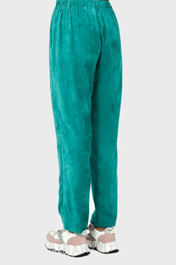 Pantalone Forte Forte da donna in tessuto color smeraldo