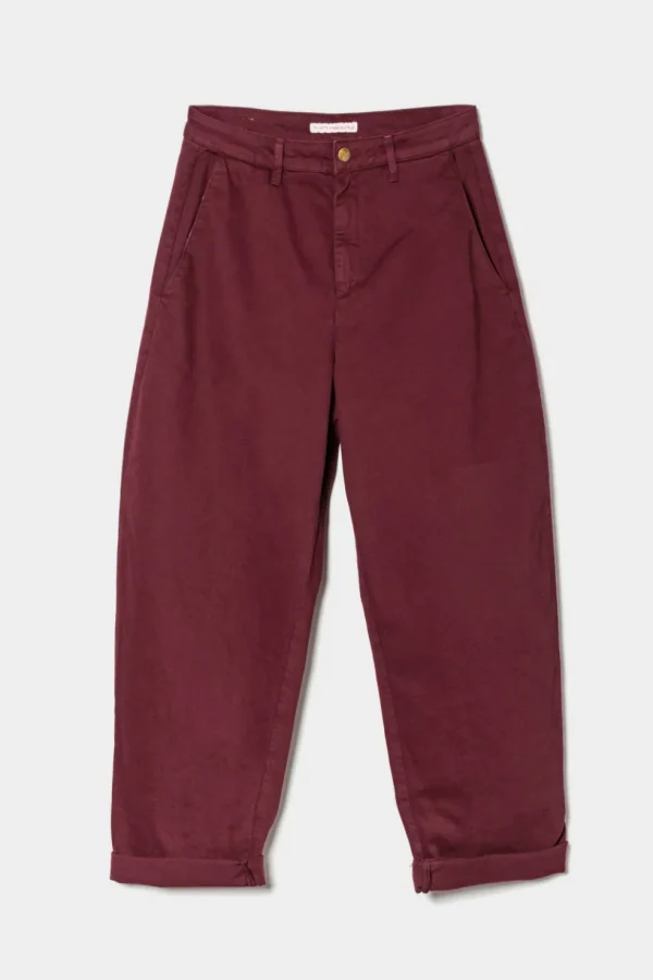 Pantalone PS in lino e cotone rosso mia dyed