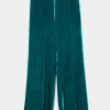 Pantalone Siyu in velluto verde lisos velvet 33