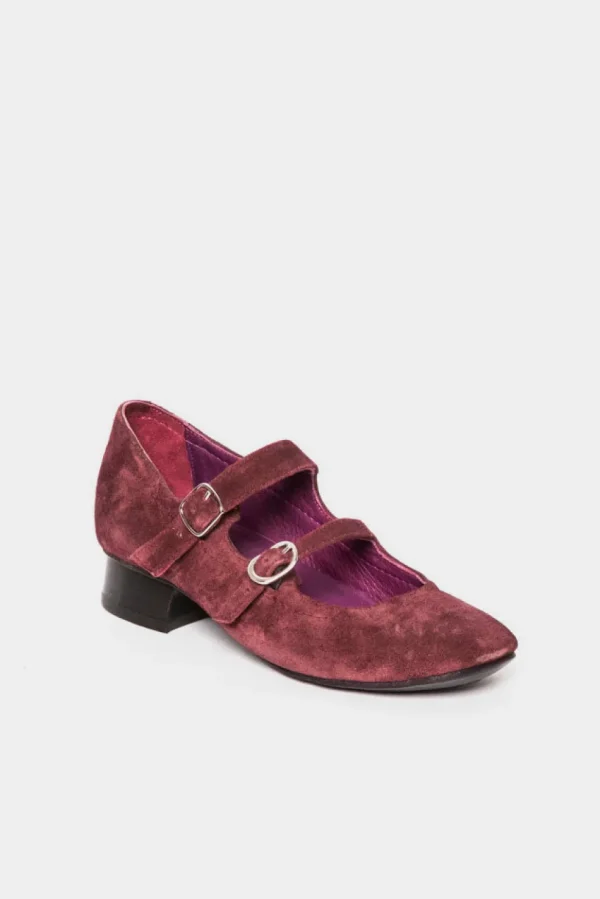 Scarpa accollata bebè Alexandra con fibbie bordeaux 324105