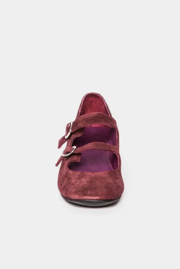 Scarpa accollata bebè Alexandra con fibbie bordeaux 324105