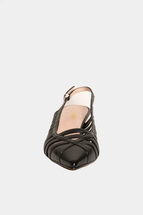 Slingback Alexandra in pelle nero.