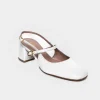 Slingback Alexandra in vernice latte n1160