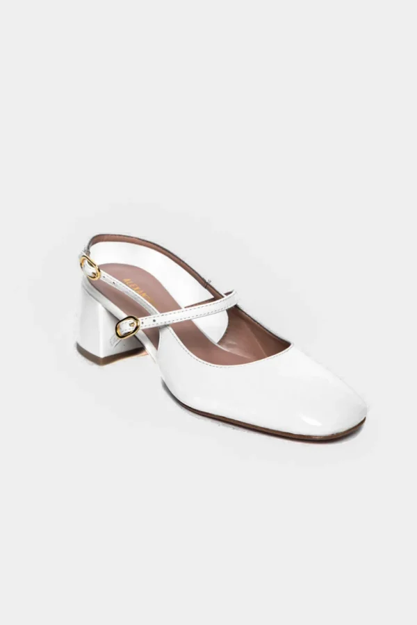 Slingback Alexandra in vernice latte n1160