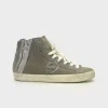 Sneaker Philippe Model allacciato da donna in camoscio antracite BIHD-7219