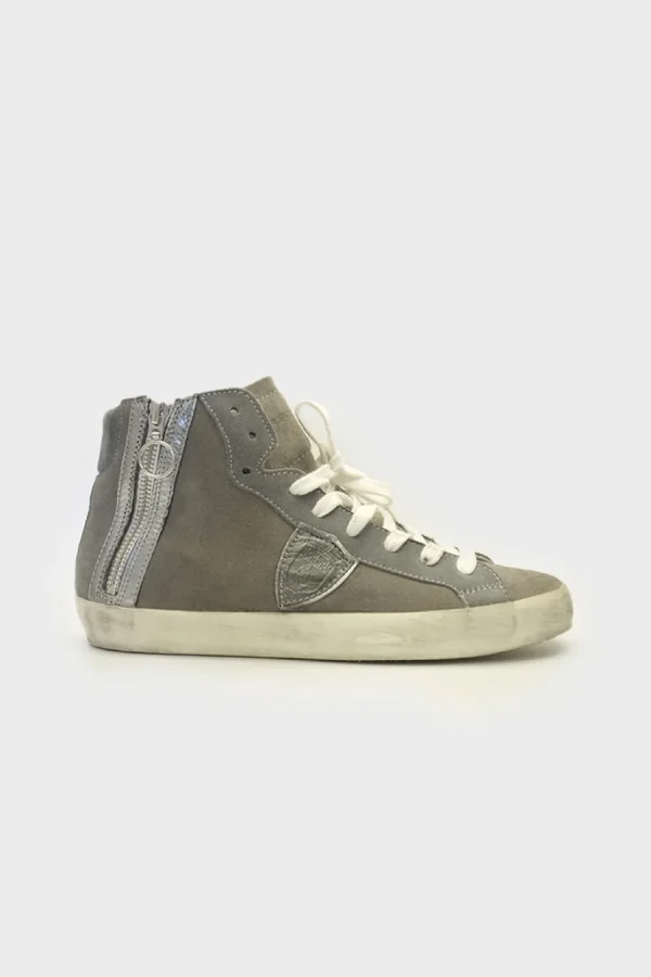 Sneaker Philippe Model allacciato da donna in camoscio antracite BIHD-7219