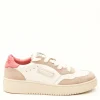 Sneakers Back70 da donna in pelle e camoscio bianca e rosa v10L-V4