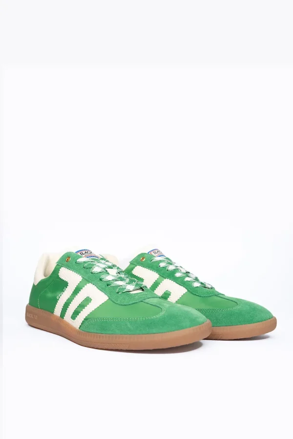 Sneakers Back70 in pelle royal green milk ghost