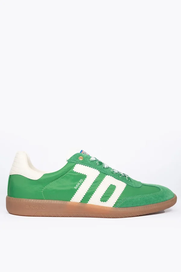 Sneakers Back70 in pelle royal green milk ghost