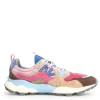 Sneakers Flower Mountain in suede e mesh rosa Yamano 3