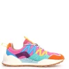 Sneakers Flower Mountain in suede e tessuto tecnico rosa e arancio washi