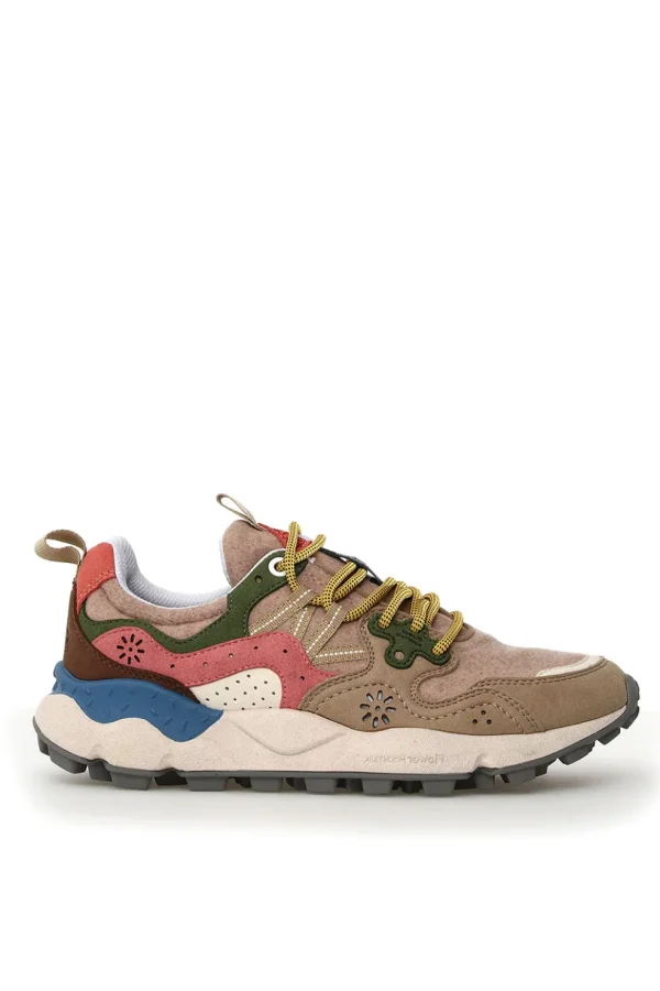 Sneakers Flower Mountain kaiso beige e rose Yamano 3