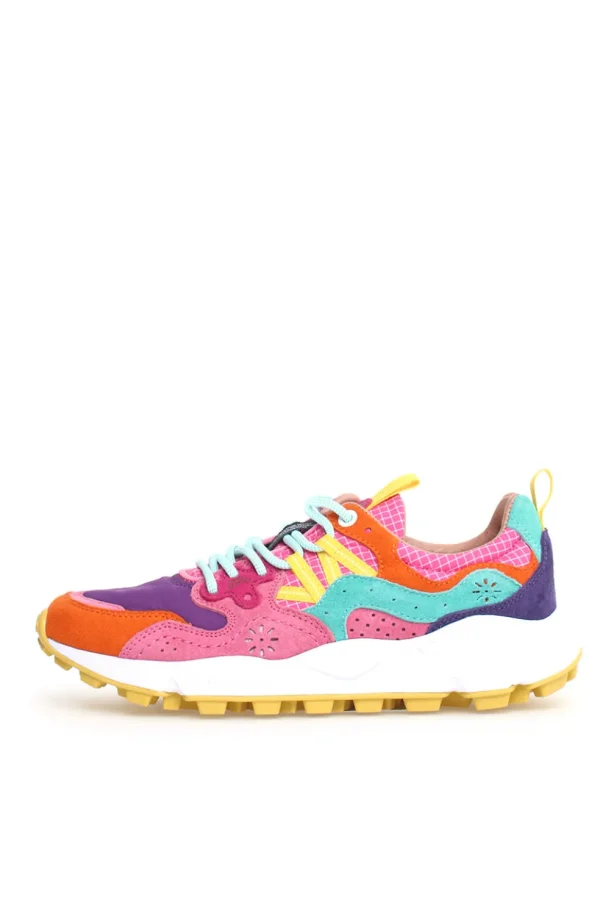 Sneakers Flower Mountain in suede e mesh fuxia e viola Yamano 3