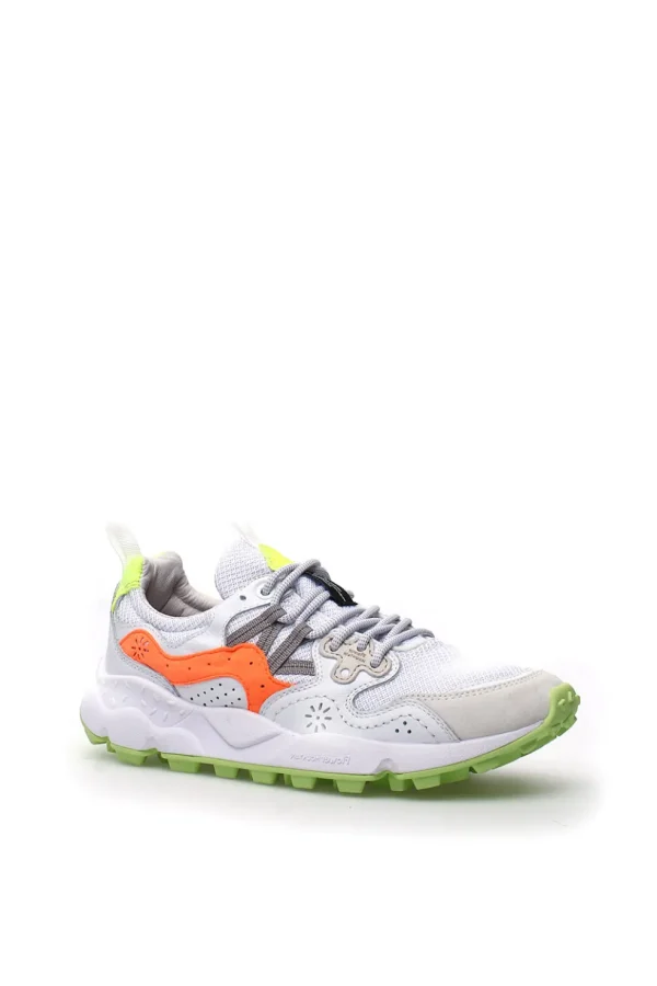 Sneakers Flower Mountain in suede e mesh color white fluo Yamano 3