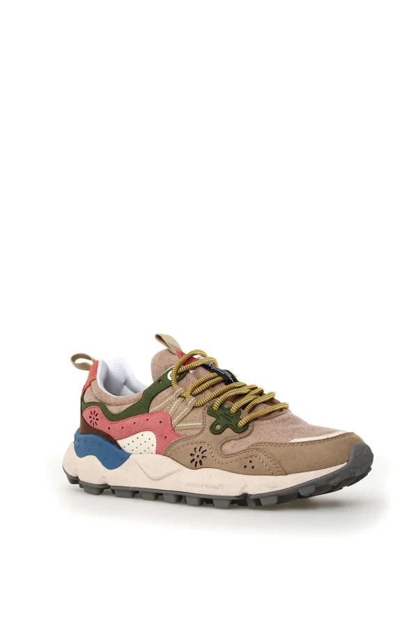 Sneakers Flower Mountain kaiso beige e rose Yamano 3