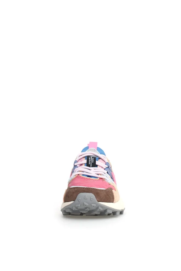 Sneakers Flower Mountain in suede e mesh rosa Yamano 3