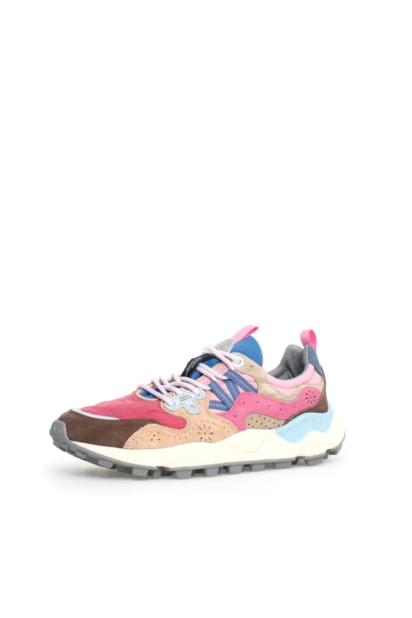 Sneakers Flower Mountain in suede e mesh rosa Yamano 3