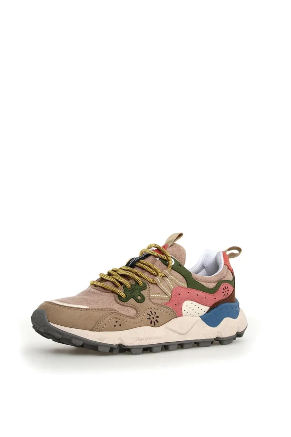 Sneakers Flower Mountain kaiso beige e rose Yamano 3