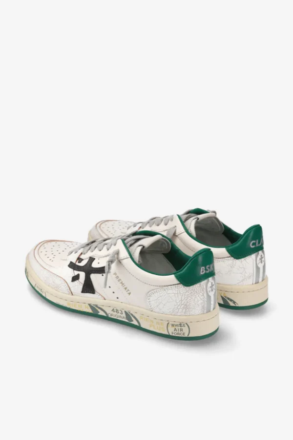 Sneakers Premiata bianco e verde bskt clayd 6778