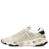 Sneakers Premiata da donna in tessuto beige buff 5844