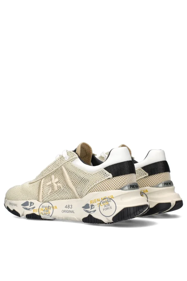 Sneakers Premiata da donna in tessuto beige buff 5844